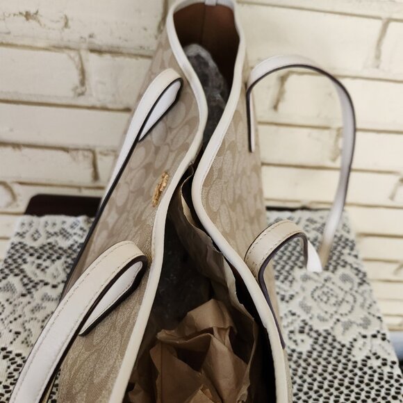 Coach Signature Khaki Shoulder Bag Purse - Picture 12 of 15